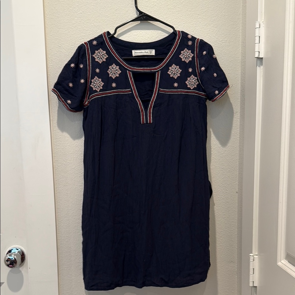 Abercrombie Blue Embroidered Dress